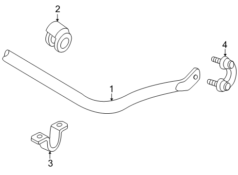 2000 Volkswagen Passat Stabilizer Bar & Components Diagram