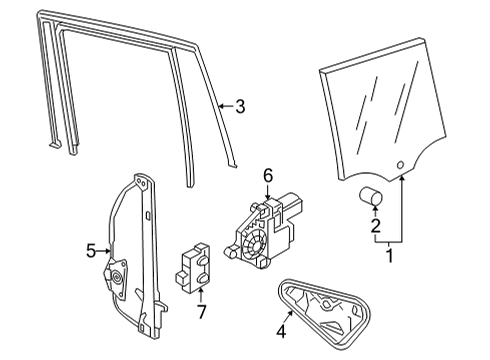 2023 Volkswagen Taos Glass - Door Diagram