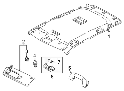 2025 Volkswagen Taos Interior Trim - Roof Diagram