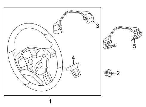 2011 Volkswagen CC Steering Wheel & Trim Diagram