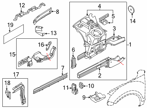 2013 Volkswagen Touareg Structural Components & Rails