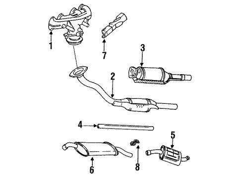 1991 Volkswagen Golf Exhaust Components Diagram