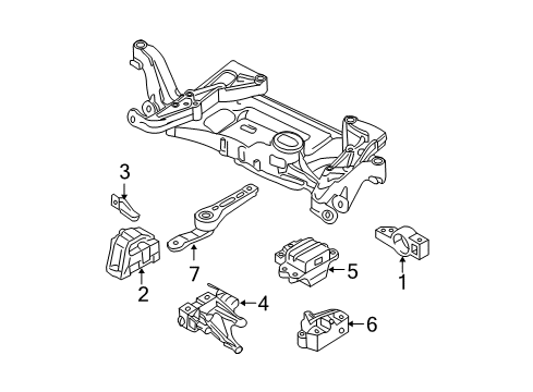 2010 Volkswagen Passat Engine & Trans Mounting Diagram