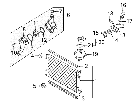 2011 Volkswagen Golf Radiator Diagram for 1K0-121-251-DF