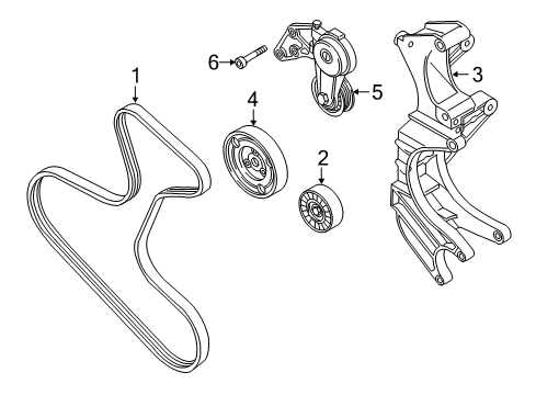 2012 Volkswagen Touareg Belts & Pulleys Diagram