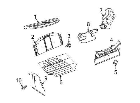 2007 Volkswagen Beetle Interior Trim - Rear Body Diagram