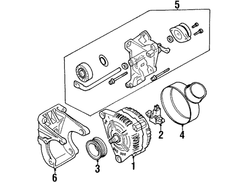 1998 Volkswagen Golf Alternator Diagram for 028-903-018-BX