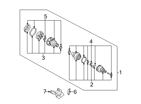 2005 Volkswagen Phaeton Drive Axles - Rear Diagram