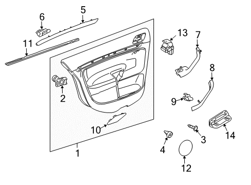 2011 Volkswagen Jetta Interior Trim - Rear Door Diagram