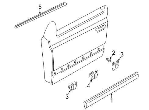 2001 Volkswagen Cabrio Exterior Trim - Door Diagram