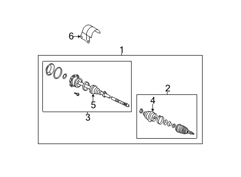 2009 Volkswagen Beetle Drive Axles - Front Diagram