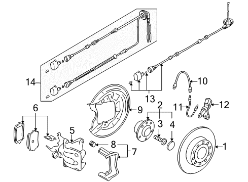 2008 Volkswagen GTI Brake Components Diagram 3