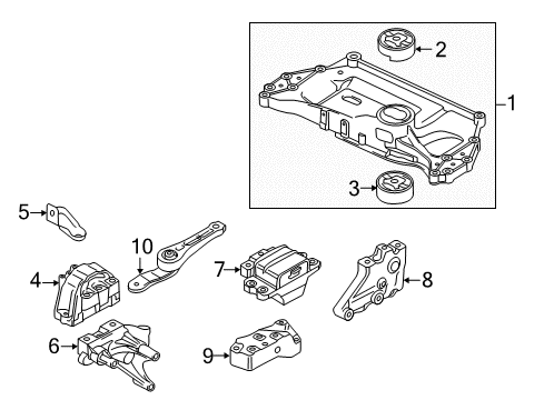 2011 Volkswagen Jetta Engine & Trans Mounting Diagram