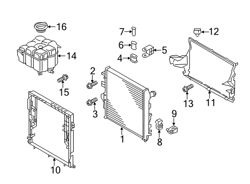 2011 Volkswagen Touareg Radiator & Components Diagram