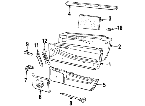 1994 Volkswagen Passat Interior Trim - Front Door Diagram