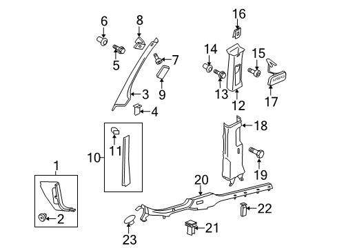2009 Volkswagen Jetta Interior Trim - Pillars Diagram