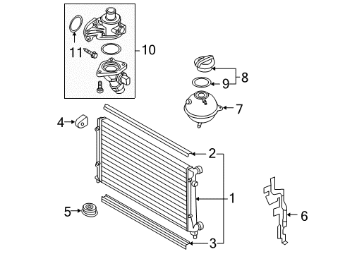 2007 Volkswagen Jetta Radiator & Components Diagram