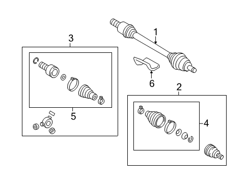 2008 Volkswagen Jetta Drive Axles - Front Diagram