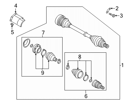 2025 Volkswagen Jetta Drive Axles - Front Diagram 3