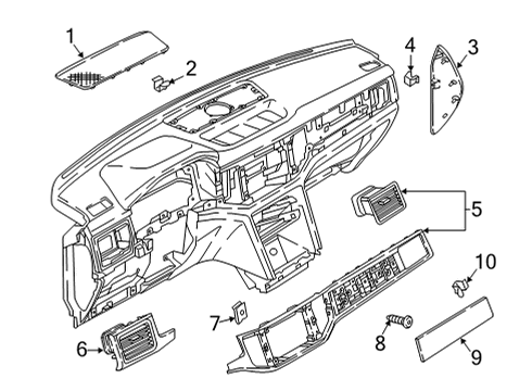 2020 Volkswagen Atlas Cross Sport Instrument Panel Components Diagram 2