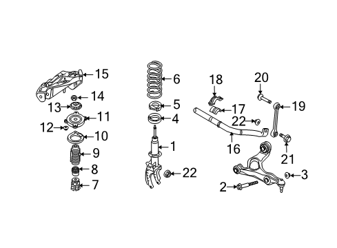 2004 Volkswagen Touareg Stabilizer Bar & Components Diagram