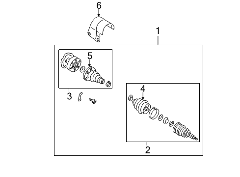 2001 Volkswagen Beetle Drive Axles - Front Diagram 2