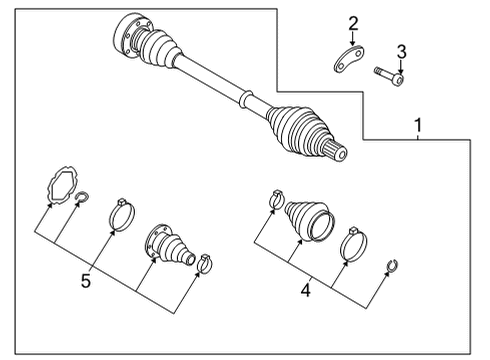 2025 Volkswagen Atlas Drive Axles - Rear Diagram