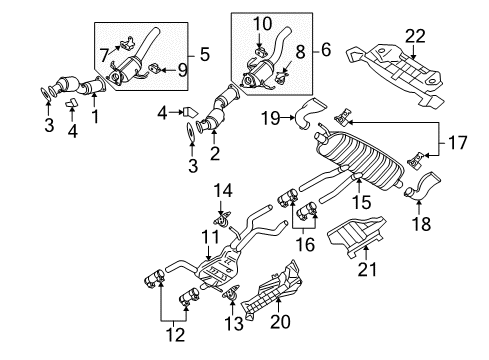 2007 Volkswagen Touareg Exhaust Components Diagram