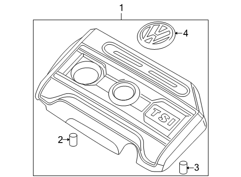 2012 Volkswagen Eos Engine Appearance Cover Diagram