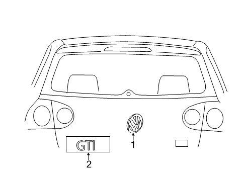 2012 Volkswagen GTI Exterior Trim - Lift Gate Diagram