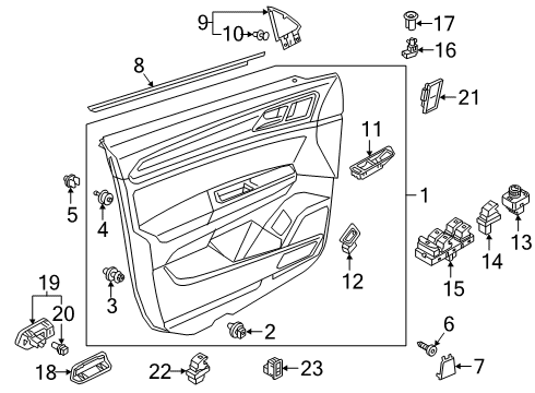 2025 Volkswagen Atlas Interior Trim - Front Door Diagram