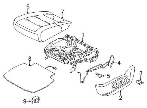 2017 Volkswagen Tiguan Front Seat Components Diagram