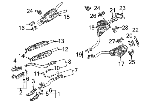 2005 Volkswagen Phaeton Exhaust Components Diagram