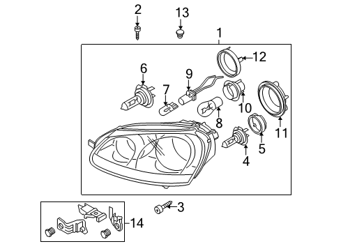 2007 Volkswagen GTI Bulbs Diagram