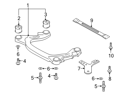 2004 Volkswagen Phaeton Suspension Mounting - Front Diagram