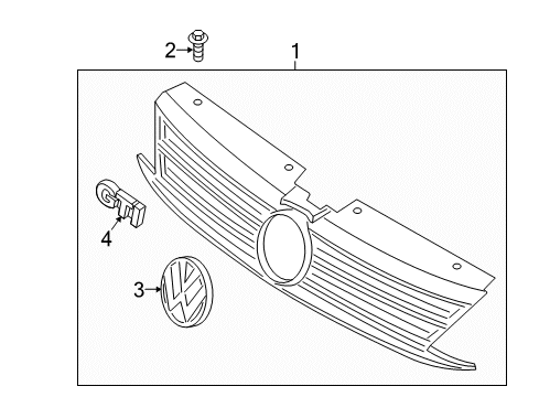 2017 Volkswagen Jetta Grille & Components Diagram