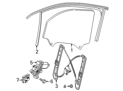 2025 Volkswagen Atlas Cross Sport Glass - Door Diagram