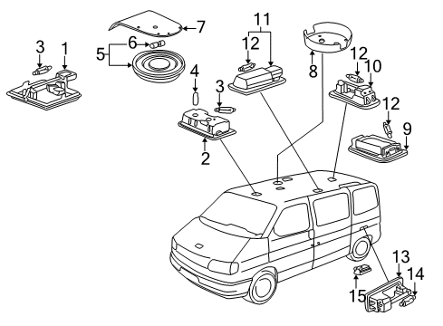 2001 Volkswagen EuroVan Interior Lamps Diagram