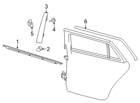 2011 Volkswagen Jetta Exterior Trim - Rear Door Diagram