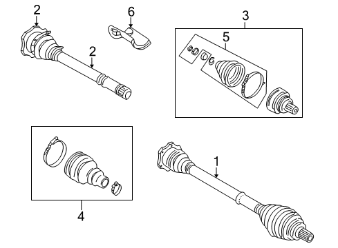 2000 Volkswagen Passat Drive Axles - Front Diagram