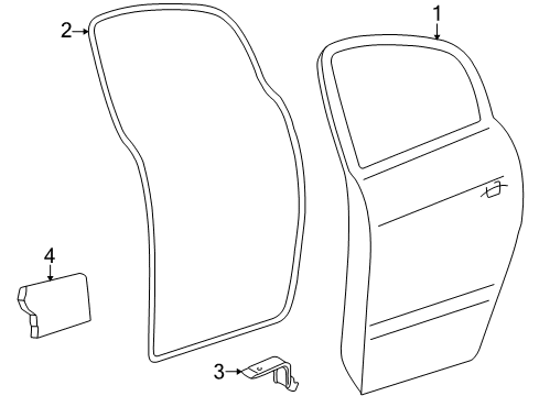 1999 Volkswagen Passat Door & Components Diagram
