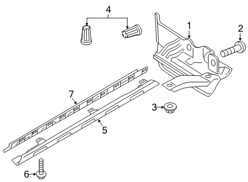2015 Volkswagen Golf SportWagen Exterior Trim - Pillars Diagram