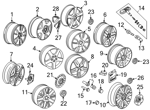 2009 Volkswagen Beetle Wheels Diagram