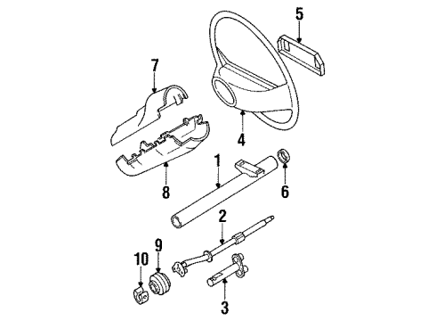 1989 Volkswagen Fox Steering Column & Wheel Diagram
