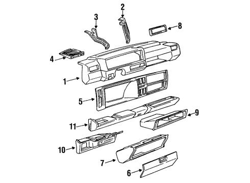 1991 Volkswagen Golf Instrument Panel Diagram