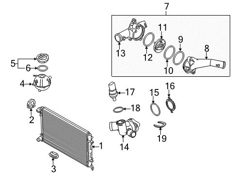 2009 Volkswagen Jetta Radiator & Components Diagram 4