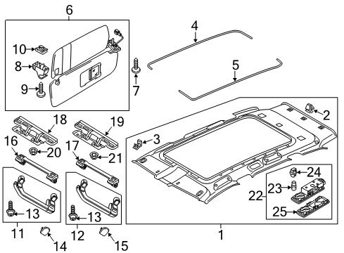 2014 Volkswagen Touareg Interior Trim - Roof Diagram