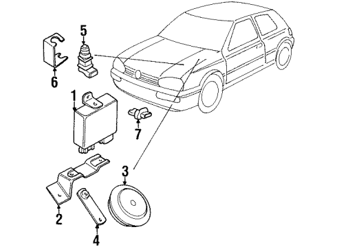 1998 Volkswagen Cabrio Alarm System Diagram