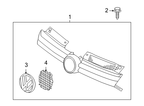 2012 Volkswagen Golf Grille & Components Diagram
