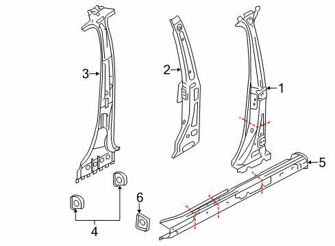 2017 Volkswagen Touareg Center Pillar & Rocker